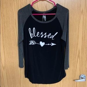 Blessed 3/4 sleeve blouse